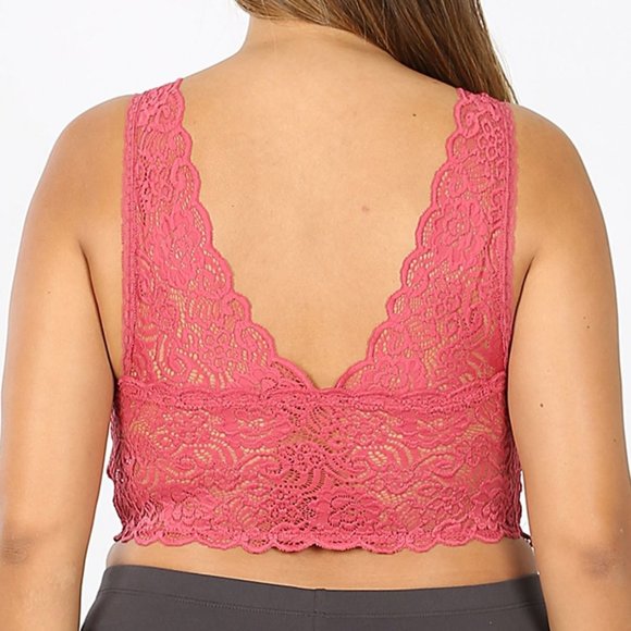 SEAMLESS STRETCH LACE BRA TOP - Picture 3 of 3
